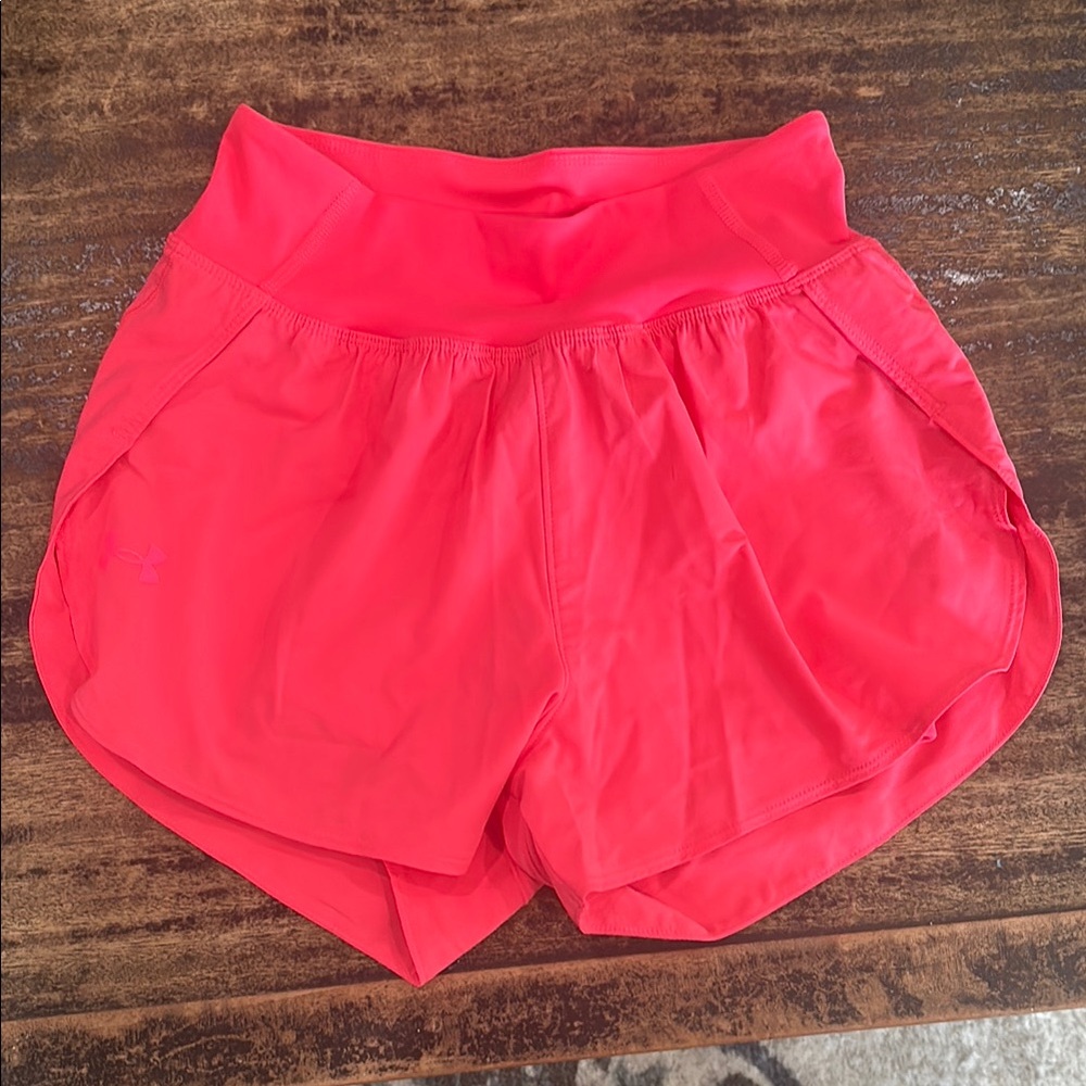 Under Armour Women's Bright Coral Athletic Shorts Mid-High rise
